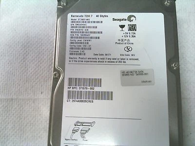 SEAGATE HP 40GB SATA HDD ST340014AS 9W2015-630 371579-002 365555-001 370470-001 - Image 1 of 2