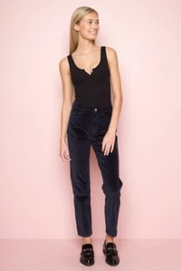 Pantalones de pana Brandy Melville azul marino acanalados cintura alta JANE Tilden talla S - Imagen 1 de 10