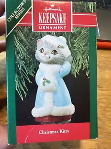 1990 Hallmark Keepsake Ornament Christmas Kitty 2nd in Series Porcelain - Picture 1 of 1
