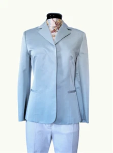 Iceberg jacket, vintage ice blue silk/wool minimalist Italian blazer, 42 6 SALE! - Picture 1 of 7