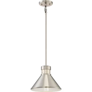 Nuvo Lighting Doral 1 Light Small LED Pendant, Brushed Nickel/White - 62-851 - Picture 1 of 1