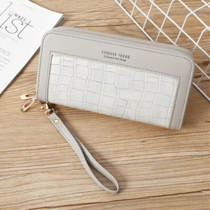 Ladies Women Leather Wallet Double Zipper Card Holder Clutch Purse Long Handbag - Picture 1 of 16