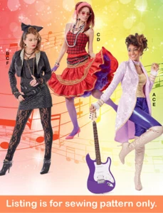 SEWING PATTERN Womens Costume 80s Pop Rock Star Madonna Cyndi Lauper Plus 8224 - Picture 1 of 3
