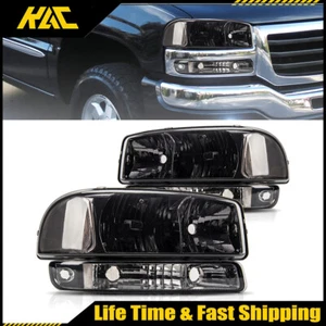 Clear Headlights Assembly+Bumper Lamp For 1999-2006 GMC Sierra 1500 2500 3500 - Bild 1 von 12