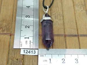 Pendentif FLUORITE violette + CORDON reglable pierre collier lithotherapie reiki - Picture 1 of 2