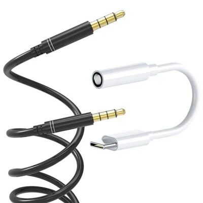 F Huawei Mate 10+ Type C to 3.5mm Audio Aux Jack Cable 3.5mm Male to Male Cable - Image 1 of 4