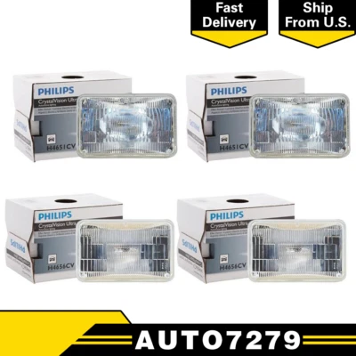 4 PCS Philips Headlight Bulb For 1981-1983 Audi Coupe High Beam + Low Beam - Image 1 of 4