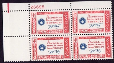 Scott #1142 Credo - Francis Scott Key Plate Block of 4 Stamps - MNH P#26695 - Image 1 of 2