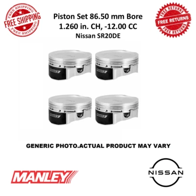 Juego de pistones Manley 86 mm carrera trabajo trabajo extremo 86,50 mm diámetro para Nissan SR20DE/DET Foto 1 de 4