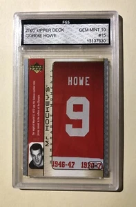 2003 UPPER DECK MR HOCKEY'S MEMORABLE MOMENTS #GH15 GORDIE HOWE RED WINGS GEM 10 - Picture 1 of 2