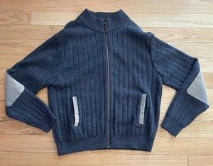 Orvis Cardigan Sweater Men XL Grey Wool Ribbed Elbow Patch Full Zip Outdoor‎ - Picture 1 of 3