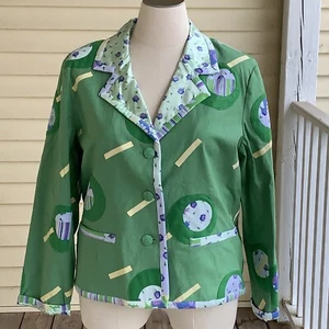 NEW Koos of Course Linen Blend Blazer Plus 1X Jacket Art To Wear Green Artsy NWT - Picture 1 of 6