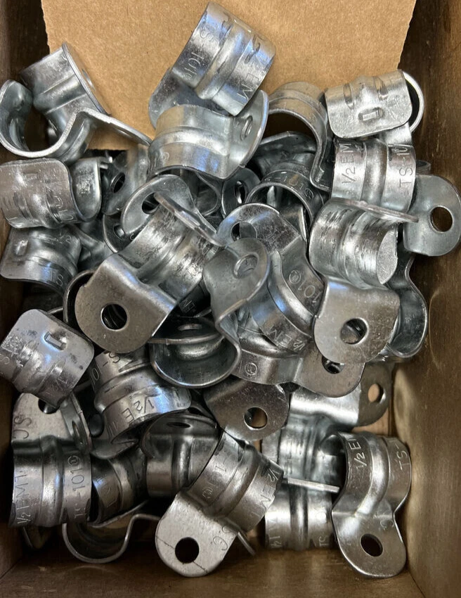 Lote de 25 paquetes GE 1/2" EMT conducto de pared delgada correa de un agujero a presión Foto 1 de 1