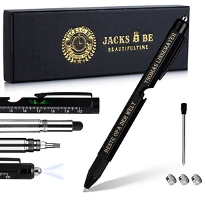 Graviert 9-in-1 Multifunktionsstift Kugelschreiber Multitool Geschenk für Männer - Bild 1 von 9