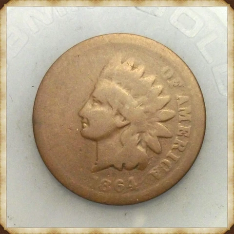 1864 Indian Head Cent Bronze (BZ) w/Die Rotation Free Shipping Cover