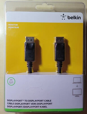 Belkin DisplayPort 1.2-Kabel, Stecker/Stecker, 4K, neu - Bild 1 von 2