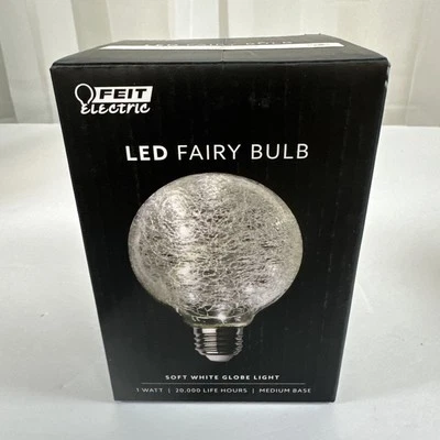 Feit Electric Fairy G25 Medium Base LED Bulb Soft White Globe 1 Watt New - Image 1 of 4