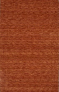 Dalyn RF100MA Solid Mandarin Orange Striated Casual 5x8 Wool Area Rug - 5'x7'6" - Picture 1 of 3
