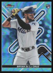 2022 Topps Finest Blue Aqua Vapor #24 Bryan De La Cruz /250 Miami Marlins - Picture 1 of 2