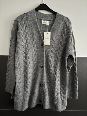 Strickjacke grau Gr S Damen Zopfmuster Neu - Bild 1 von 3