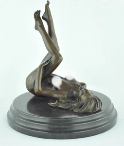 Art Deco Stil Statue Skulptur Tänzerin sexy Pin-Up Jugendstil Bronze - Bild 1 von 12