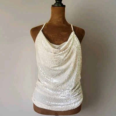 Camiseta sin mangas vintage NY & Company para mujer talla S estampado animal terciopelo capucha beige nueva con etiquetas Foto 1 de 4