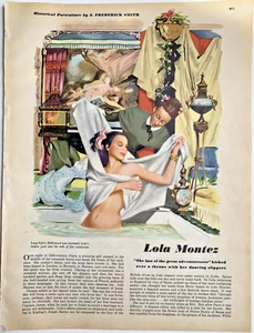 Lola Montez Vintage 1947 Esquire Magazine Article Art J. Frederick Smith - Picture 1 of 2