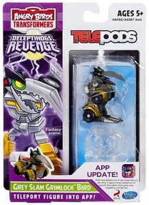 Angry Birds Transformers Telepods - Grey Slam Grimlock Bird - Picture 1 of 4
