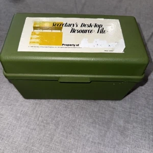 SECRETARY'S Desk-Top Resource File Bureau Practice Vtg Green Box Made In USA - Picture 1 of 8