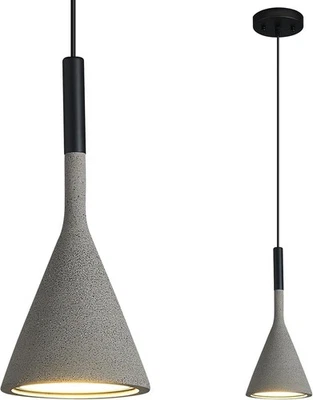 Farmhouse Black Concrete Pendant Light Fixtures 1-Light - Image 1 of 4