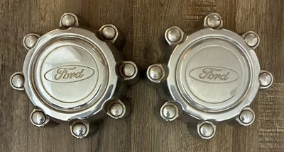 Pair (2) 1999-2003 Ford F-250 Super Duty Excursion Center Caps 3C34-1A096-CA Hub - Image 1 of 4
