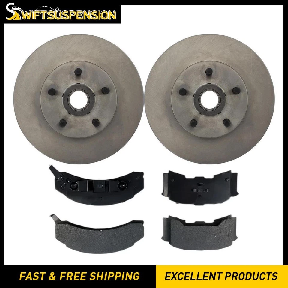 Kit de pastillas de freno delanteras y rotores de disco para Pontiac Fiero 1984 1985 1986 1987 Foto 1 de 4