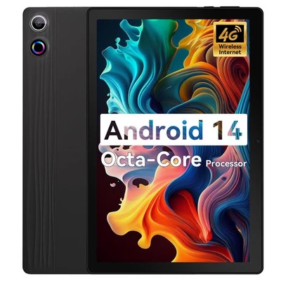 10.1 Zoll Tablet Android 14, 10 GB + 64 GB 1280 x 800 IPS Dual Kamera Schwarz - Bild 1 von 4