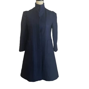 Vintage London Fog Wool Coat Overcoat Women's Small Blue Quilt Lined Made in USA - Picture 1 of 7