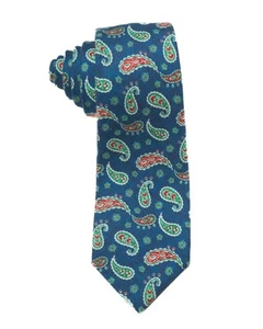 Kiton Napoli 370 $ blau grün rot Paisleymuster 100 % Seide Krawatte 3,25" 8 cm - Bild 1 von 3
