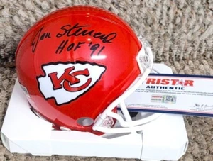 Signierter JAN STENERUD "HOF 91" Kansas City Chiefs Mini Helm TriStar COA - Bild 1 von 1