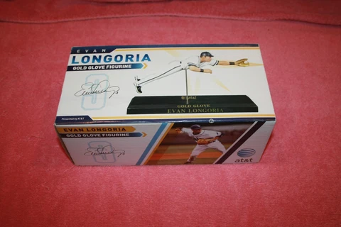 Evan Longoria Gold Glove Figurine AT&T Promotional Rays Baseball in Box Cover