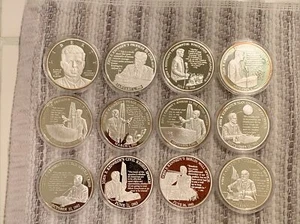 Life & Legacy John F Kennedy 2007 Silver Plated Commemorative 12 Coins Medals - Picture 1 of 2