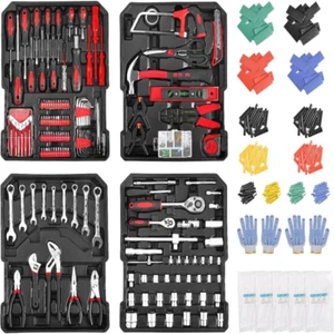 PORIYA 1180pcs Tool Box Kit Wheels Trolley Case Portable Set Toolbox DIY Toolkit - Picture 1 of 14