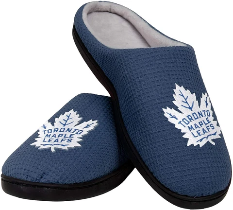 Men's Toronto Maple Leafs NHL Hockey Plush Logo Soft Slipper Memory Foam 4 Sizes Cover