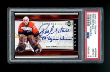 2005-06 Upper Deck Trilogy Personal Scripts Ron Hextall Auto Inscription PSA 8