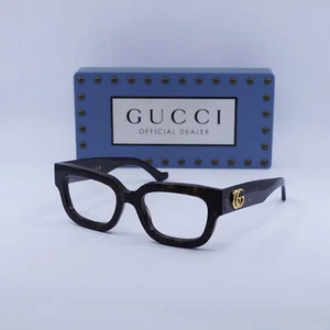 GUCCI GG1548O 005 Dark Havana 52mm Eyeglasses New Authentic - Picture 1 of 7
