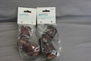 2 Martha Stewart 1-3/8" Rod Corner Connector Antique Mahogany Finish 725242