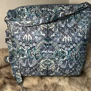 NWT Vera Bradley Oversized Hobo Shoulder Bag - Enchantment Blue - Picture 1 of 5