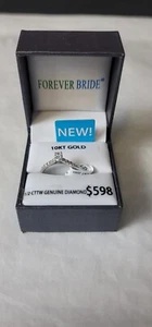 Anillo de compromiso Forever Bride 1/2 CTTW 10kt oro blanco talla 7 nuevo con etiquetas - Imagen 1 de 8