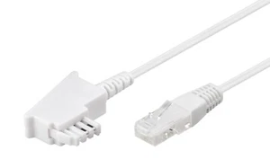 DSL IP Cable VDSL ADSL White 1m FritzBox EasyBox Speedport TAE RJ45 White 1m