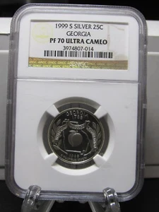 1999 S silver proof state quarter Georgia NGC PF70UC - Picture 1 of 3