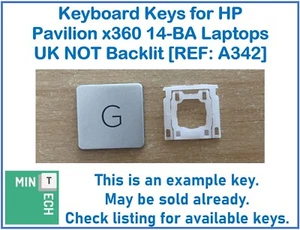 Keyboard Replacement Keys for HP Pavilion 14-BA x360 Laptops UK NOT Backlit - Picture 1 of 8