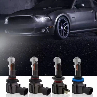 Pair Y9 H7 H11 9005 9006 Projector Lens LHD Headlight Super White Bright - Image 1 of 4