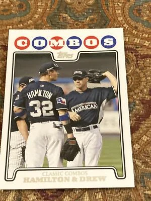 2008 Topps Updates & Highlights #UH112 Josh Hamilton / J.D. Drew - Image 1 of 2
